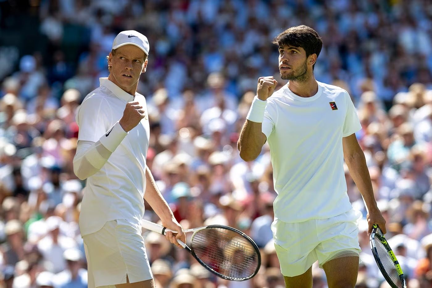 Jannik Sinner e Carlos Alcaraz (foto Wimbledon.com)