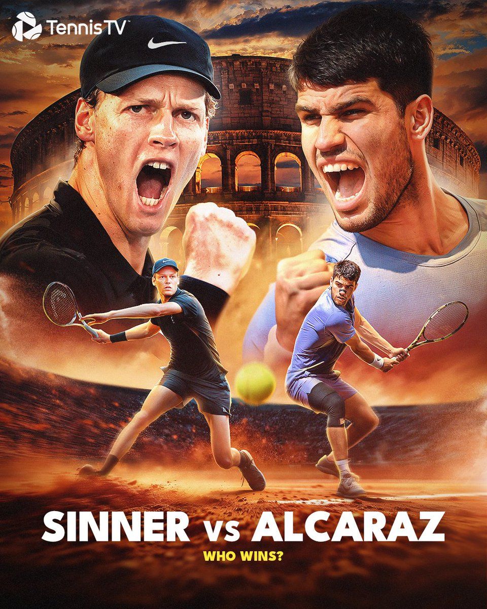 In campo domani Jannik Sinner vs Carlos Alcaraz