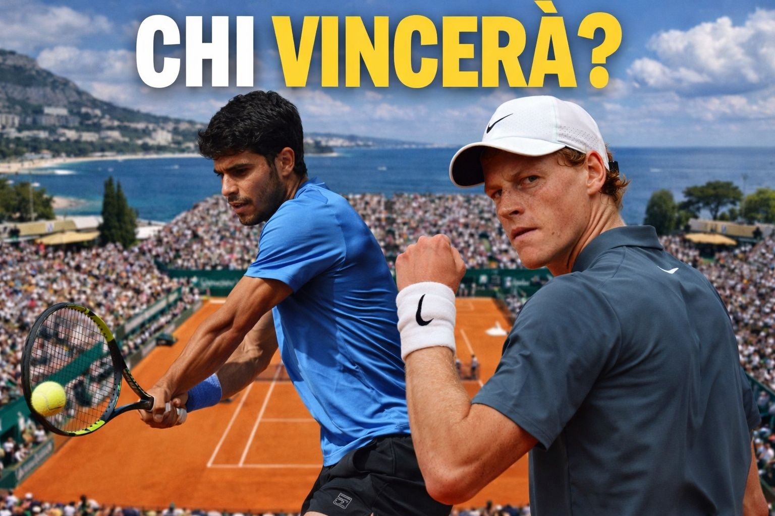 Jannik Sinner nella foto con Carlos Alcaraz - Foto Patrick Boren