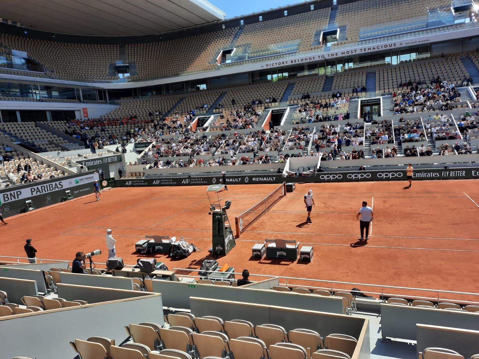 Sinner e Thiem si allenano al Roland Garros