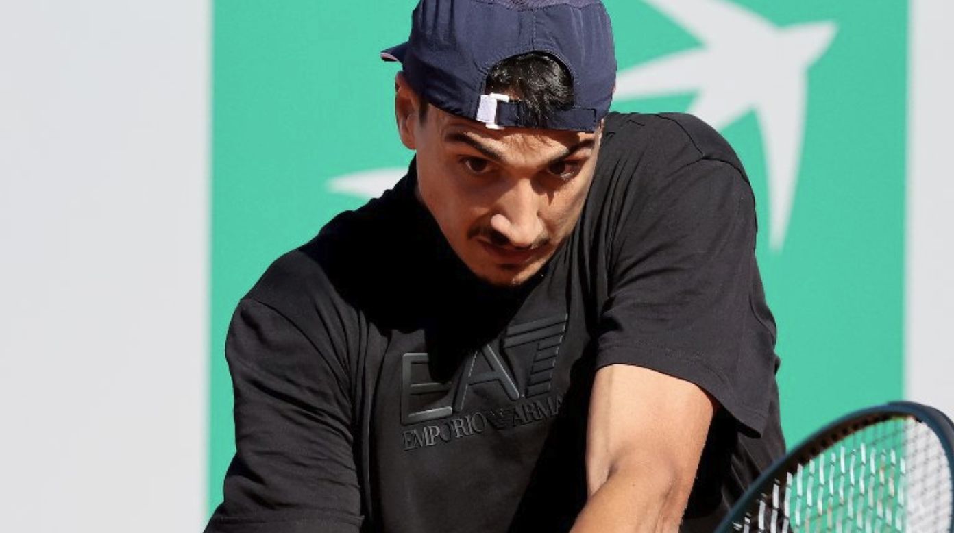 Lorenzo Sonego in allenamento al Foro Italico (Foto FITP)