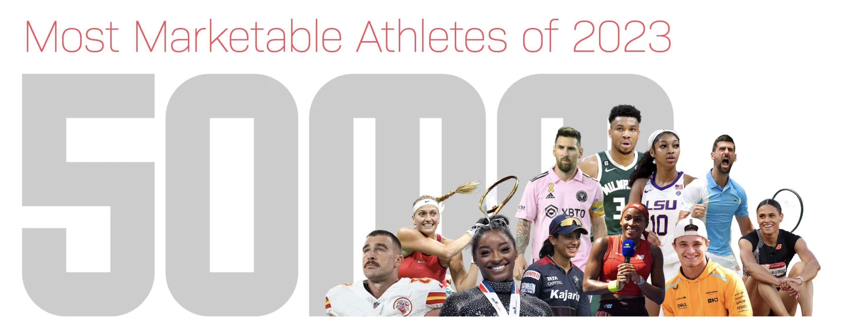 Il banner della classifica 2023 degli atleti a più alto valore commerciale