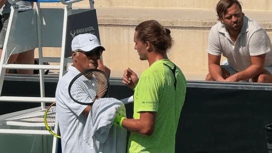 Alexander Zverev in campo con Toni Nadal nel 2025