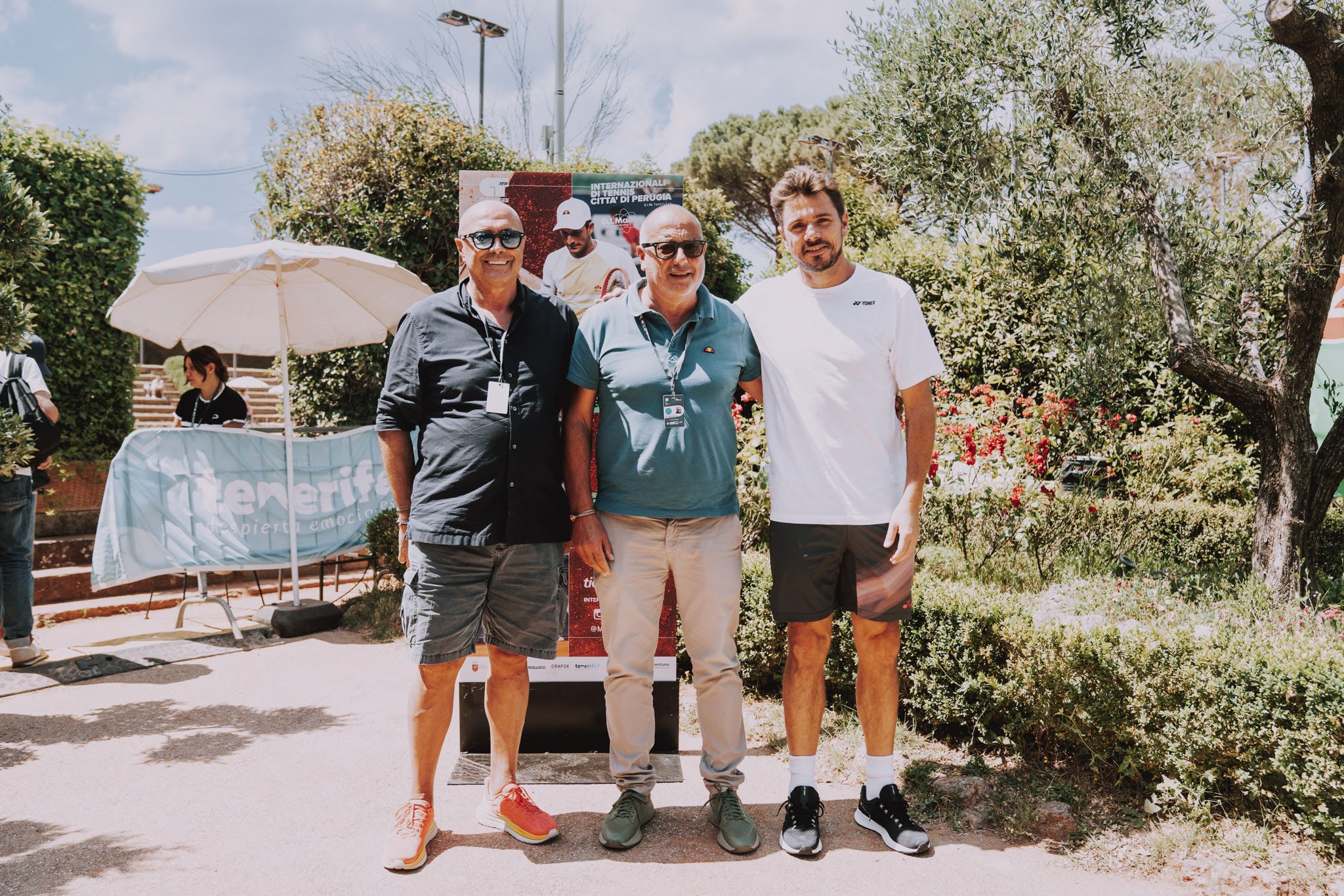 Francesco Cancellotti, Marcello Marchesini e Stan Wawrinka - Foto Yuri Serafini
